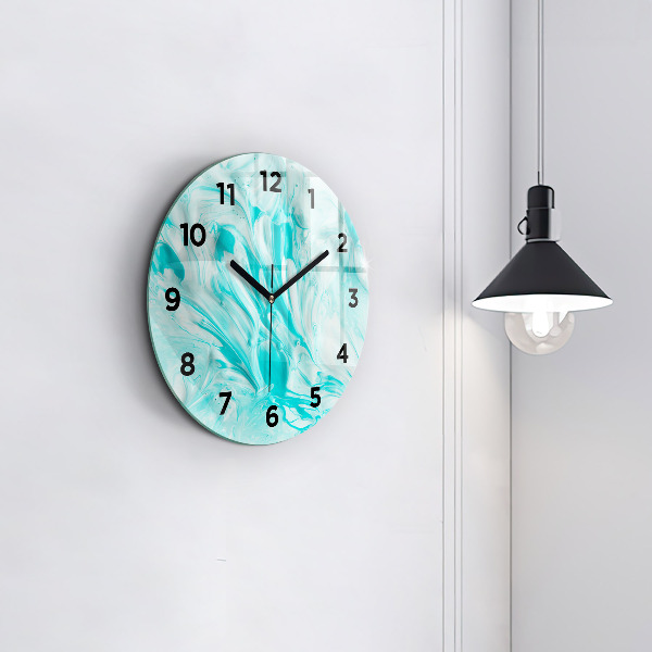 Orologio rotondo in vetro Astrazione blu