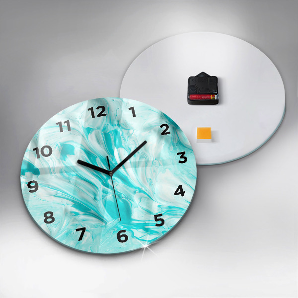 Orologio rotondo in vetro Astrazione blu
