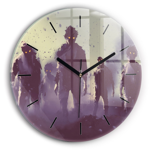 Orologio rotondo in vetro Zombie di notte - Halloween