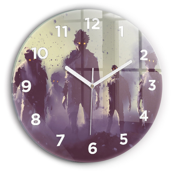 Orologio rotondo in vetro Zombie di notte - Halloween