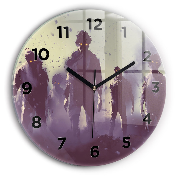 Orologio rotondo in vetro Zombie di notte - Halloween