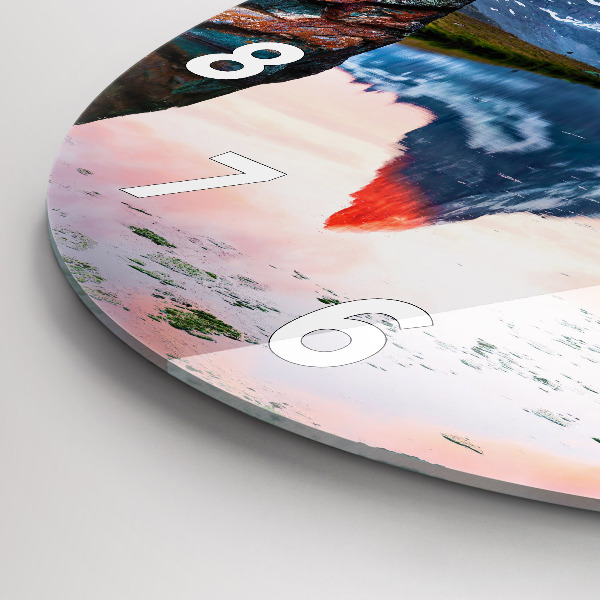 Orologio rotondo in vetro Stellisee lago Cervino