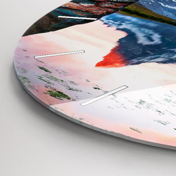 Orologio rotondo in vetro Stellisee lago Cervino