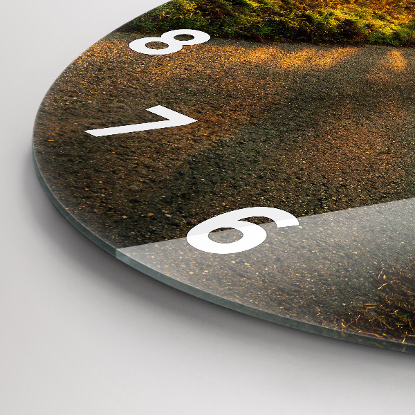 Orologio rotondo in vetro Nebbia all'alba