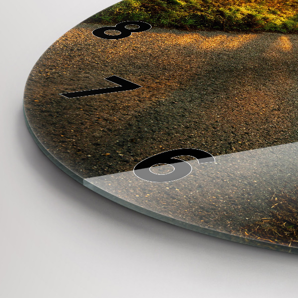 Orologio rotondo in vetro Nebbia all'alba