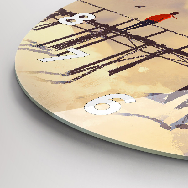 Orologio rotondo in vetro Uomo sul vecchio ponte