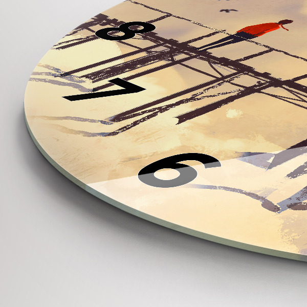 Orologio rotondo in vetro Uomo sul vecchio ponte