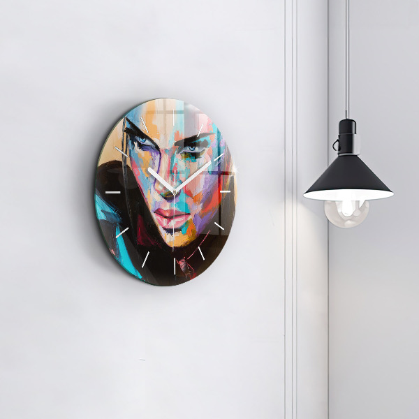 Orologio rotondo in vetro Ritratto di una donna