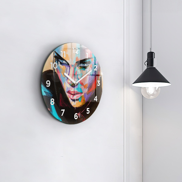 Orologio rotondo in vetro Ritratto di una donna
