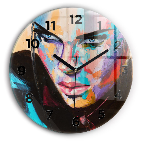 Orologio rotondo in vetro Ritratto di una donna