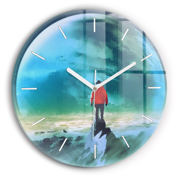 Orologio rotondo in vetro L'uomo sulla luna