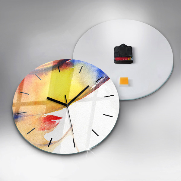 Orologio rotondo in vetro Donna con cappello