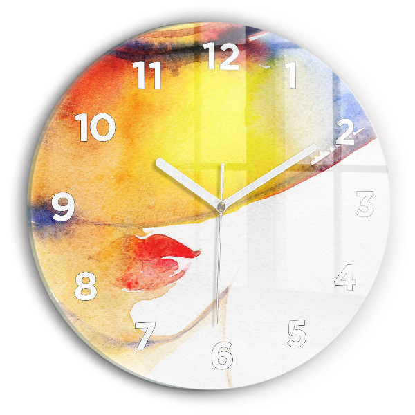 Orologio rotondo in vetro Donna con cappello