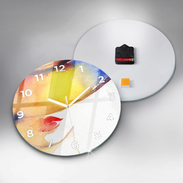 Orologio rotondo in vetro Donna con cappello