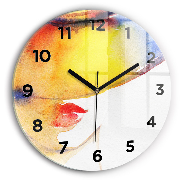 Orologio rotondo in vetro Donna con cappello