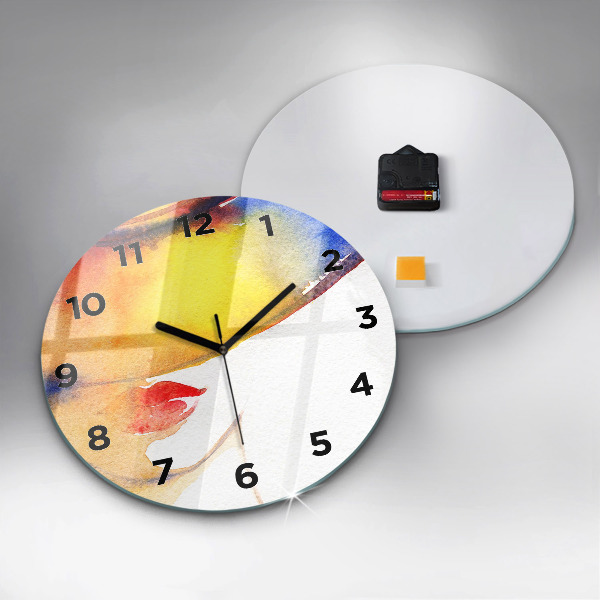 Orologio rotondo in vetro Donna con cappello