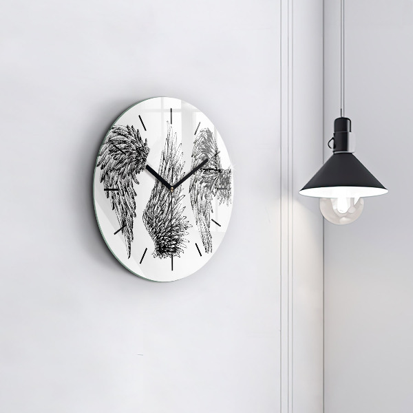 Orologio rotondo in vetro Ali d'angelo