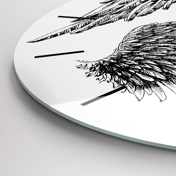 Orologio rotondo in vetro Ali d'angelo