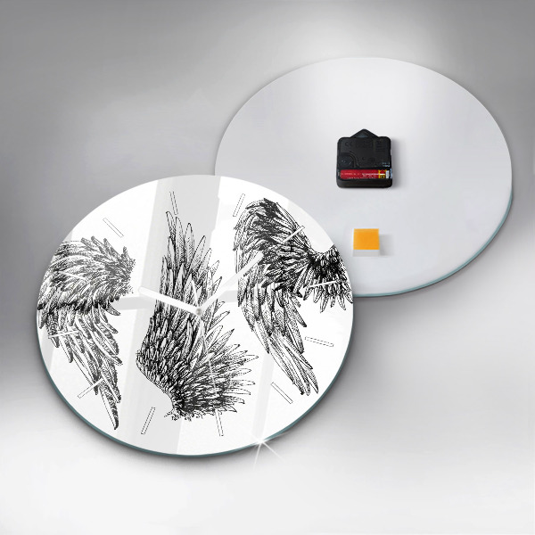 Orologio rotondo in vetro Ali d'angelo