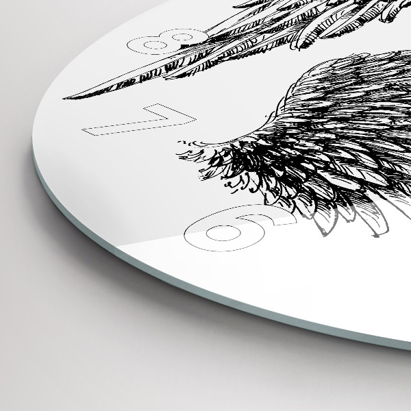 Orologio rotondo in vetro Ali d'angelo