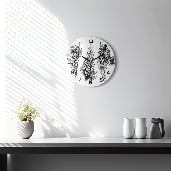 Orologio rotondo in vetro Ali d'angelo