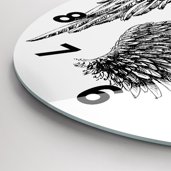 Orologio rotondo in vetro Ali d'angelo