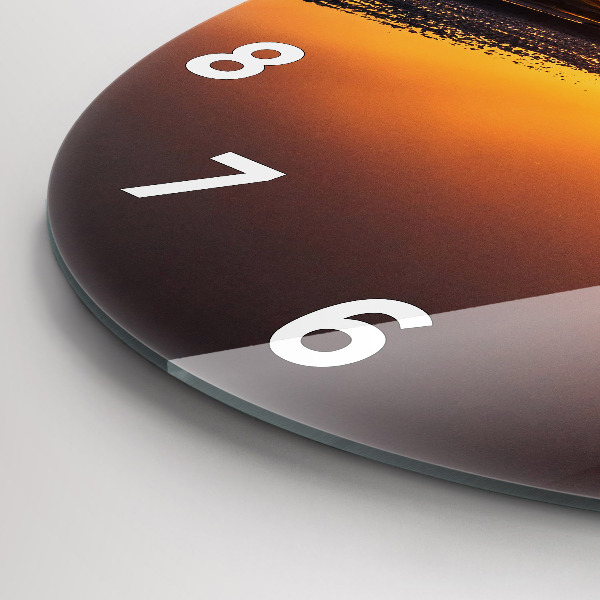 Orologio rotondo in vetro Corridore e tramonto