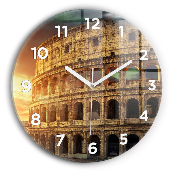 Orologio rotondo in vetro Colosseo romano