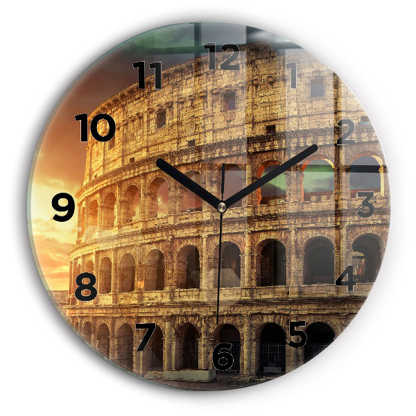 Orologio rotondo in vetro Colosseo romano