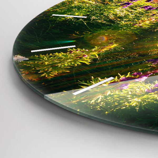 Orologio rotondo in vetro Prato di lavanda