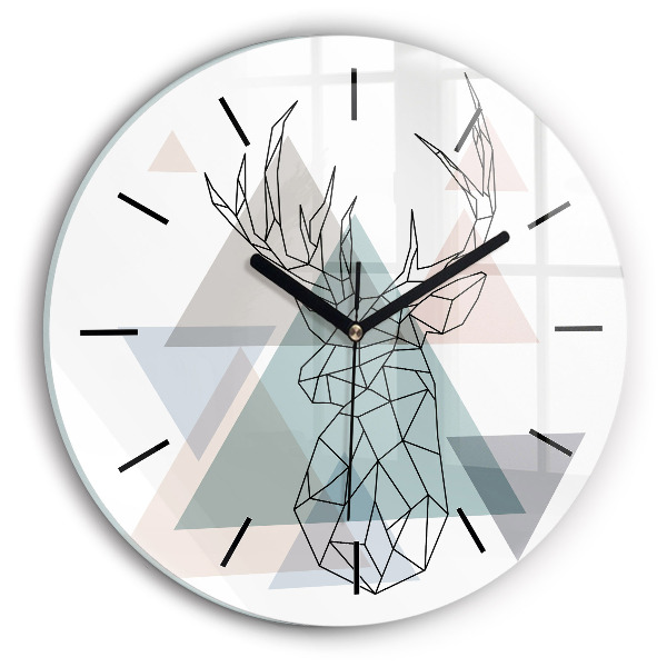 Orologio rotondo in vetro Renna stile scandinavo