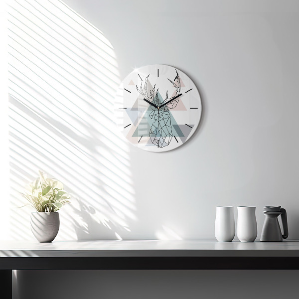 Orologio rotondo in vetro Renna stile scandinavo