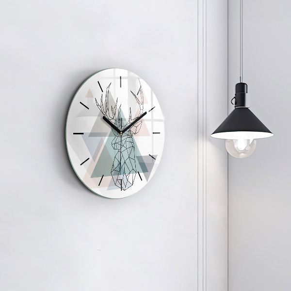 Orologio rotondo in vetro Renna stile scandinavo