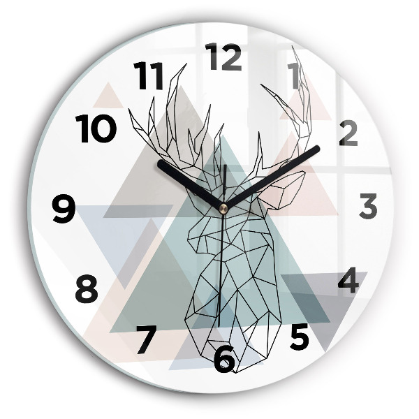 Orologio rotondo in vetro Renna stile scandinavo
