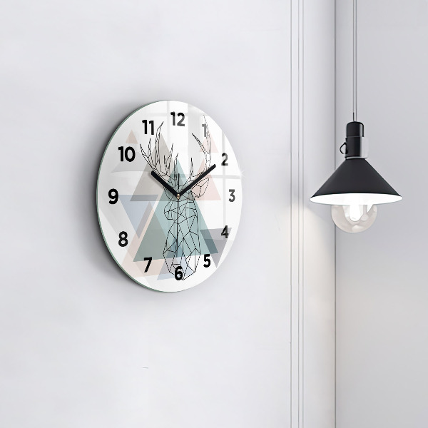 Orologio rotondo in vetro Renna stile scandinavo