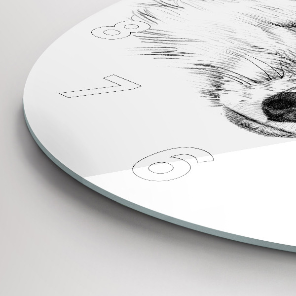 Orologio rotondo in vetro Testa di volpe grafica