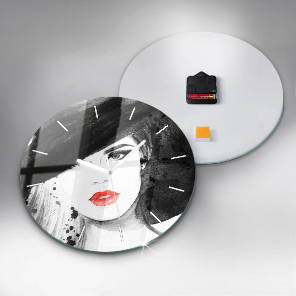 Orologio rotondo in vetro Donna con cappello