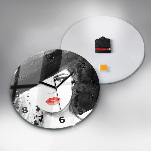Orologio rotondo in vetro Donna con cappello