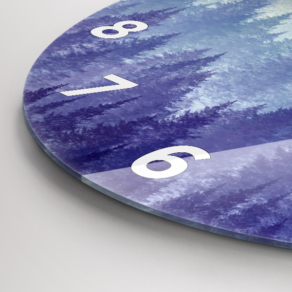 Orologio rotondo in vetro Foresta nella nebbia