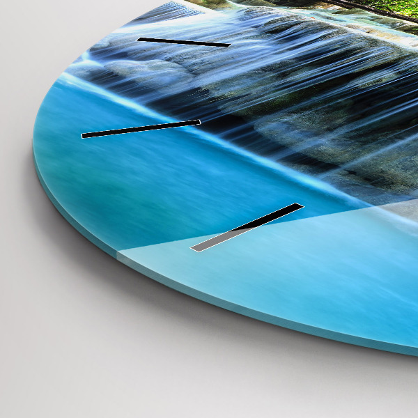 Orologio rotondo Cascata nella foresta