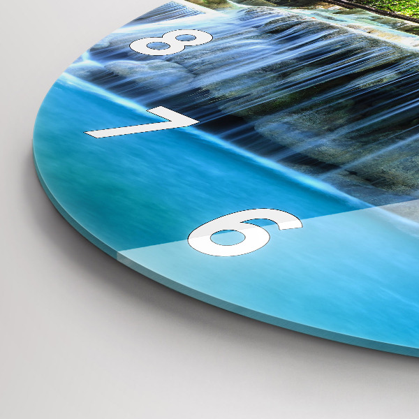 Orologio rotondo Cascata nella foresta