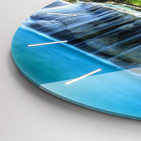 Orologio rotondo Cascata nella foresta