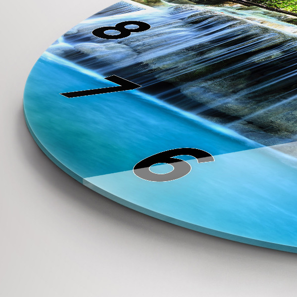 Orologio rotondo Cascata nella foresta