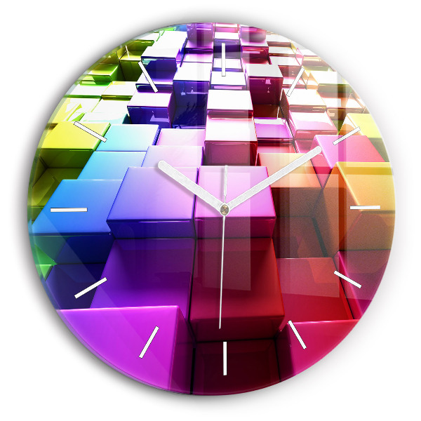 Orologio rotondo Cubi colorati