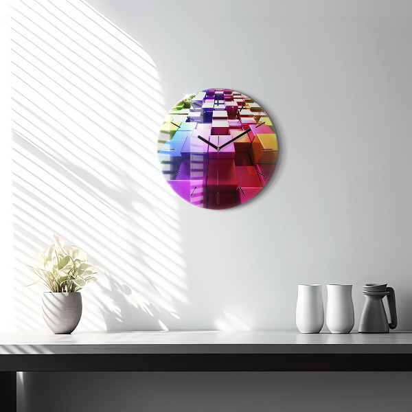 Orologio rotondo Cubi colorati