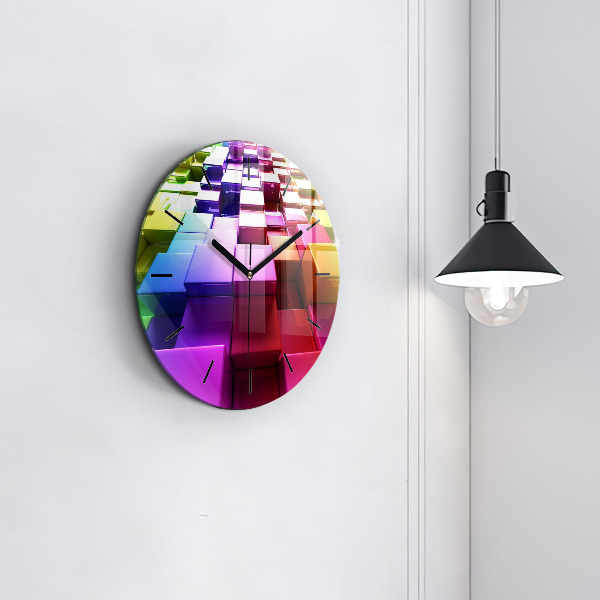 Orologio rotondo Cubi colorati