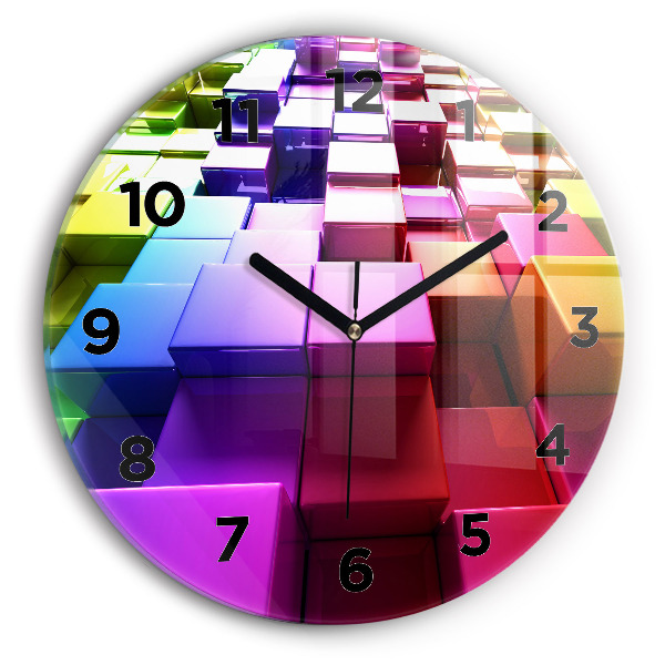 Orologio rotondo Cubi colorati