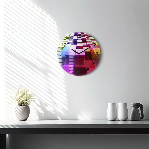 Orologio rotondo Cubi colorati