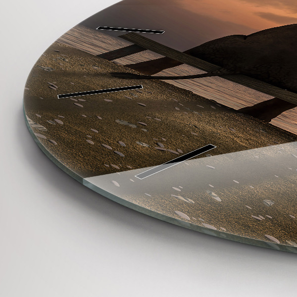 Orologio rotondo Animali e tramonto