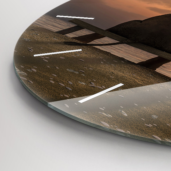 Orologio rotondo Animali e tramonto